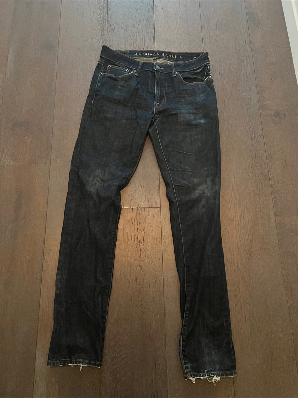 American Eagle Outfitters Men's Dark Indigo Slim Straight Jeans